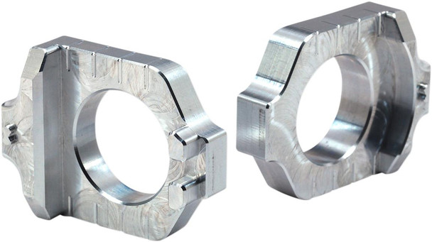  WORKS CONNECTION Elite Axle Block - Silver - Kawasaki/Suzuki 17-310 