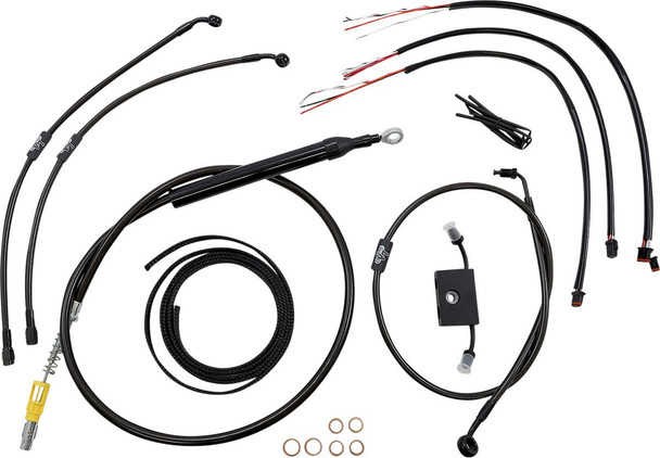  LA CHOPPERS Handlebar Cable/Brake Line Kit - Quick Connect - Complete - 18" - 20" Handlebars - Midnight LA-8157KT2-19M 