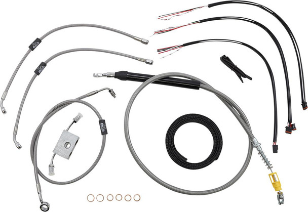  LA CHOPPERS Handlebar Cable/Brake Line Kit - Quick Connect - Complete - 18" - 20" Handlebars - Stainless LA-8157KT2-19 