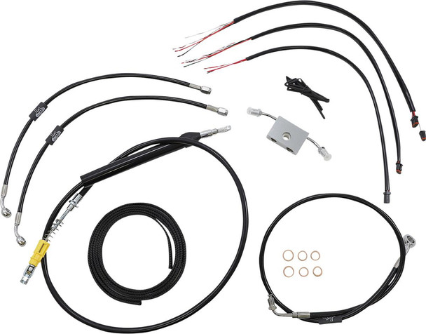  LA CHOPPERS Handlebar Cable/Brake Line Kit - Quick Connect - Complete - 15" - 17" Handlebars - Black LA-8157KT2-16B 