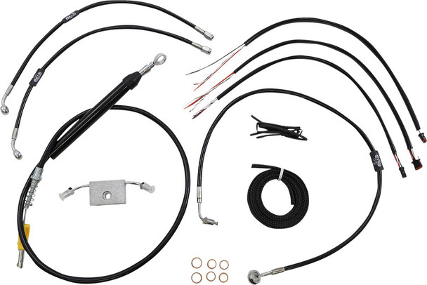  LA CHOPPERS Handlebar Cable/Brake Line Kit - Quick Connect - Complete - 12" - 14" Handlebars - Black LA-8157KT2-13B 