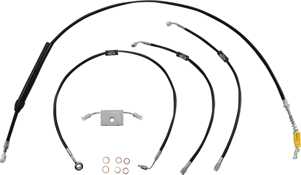 LA CHOPPERS Handlebar Cable/Brake Line Kit - Quick Connect - 12" - 14" Ape Hanger Handlebars - Black Vinyl LA-8157KT-13B