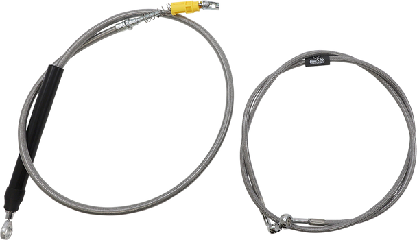 LA CHOPPERS Handlebar Cable/Brake Line Kit - Quick Connect - Complete - 15" - 17" Handlebars - Stainless LA-8156KT2-16