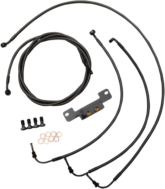 LA CHOPPERS Handlebar Cable/Brake Line Kit - 12" - 14" Ape Hanger Handlebars - Midnight LA-8055KT-13M