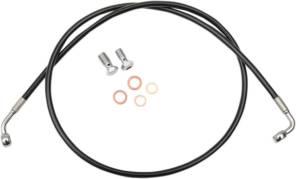  LA CHOPPERS Brake Line - 15" - 17" Ape Hanger Handlebars - Black LA-8220B16B 
