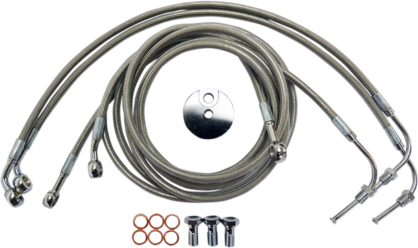 LA CHOPPERS Brake Lines - 15" - 17" Ape Hanger Handlebars - Stainless Steel LA-8050B16 LA CHOPPERS Brake Lines - 15" - 17" Ape Hanger Handlebars - Stainless Steel LA-8050B16