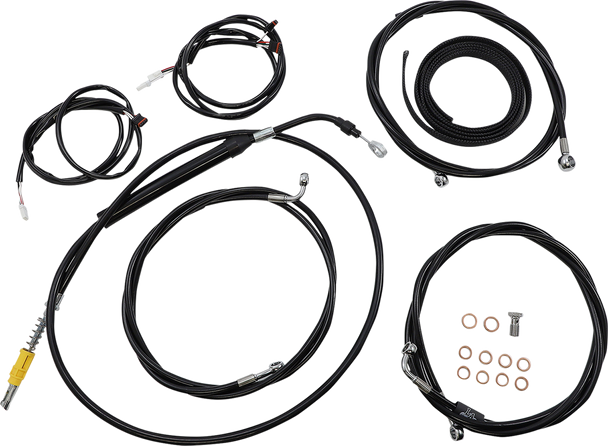 LA CHOPPERS Cable Kit - 18" - 20" Handlebars - ABS - Black LA-8056KT3-19B