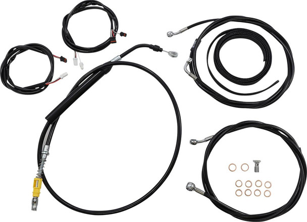  LA CHOPPERS Cable Kit - 12" - 14" Handlebars - ABS - Black LA-8056KT3-13B 