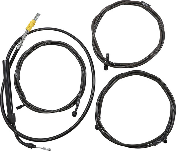  LA CHOPPERS Handlebar Cable/Brake Line Kit - Complete - 12" - 14" Handlebars - Midnight LA-8056KT2-13M 