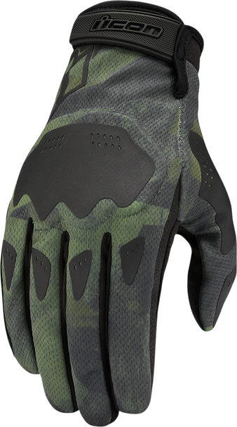ICON Hooligan Battlescar Gloves - Green -  2XL 3301-4127