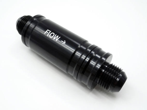 J J MOTORSPORTS High-Flow Fuel Check Valve - #10 AN Male Ends, Lightweight Aluminum, Black Anodized