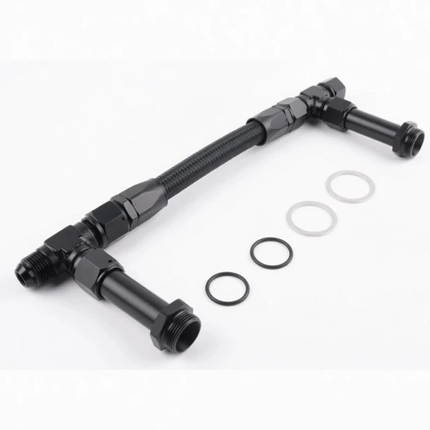 J J MOTORSPORTS Carb Fuel Line 8AN Dual Feed Braided Fuel Line Kit For 4150 Carburetor 