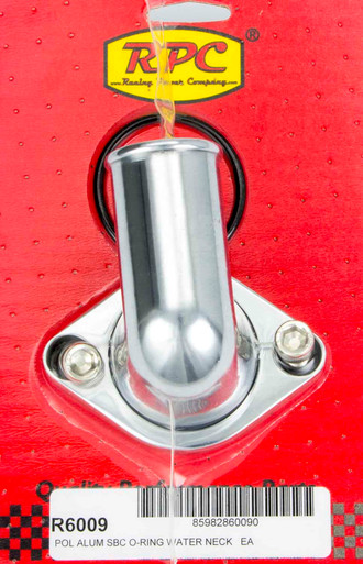 RPC 66-75 Chevy V8 Alum 90 Deg Water Neck Polished R6009 - J J Motorsports
