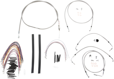 BURLY BRAND - B30-1123 - Complete Black Vinyl Handlebar Cable/Line Kit