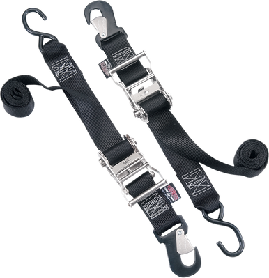 Aazon.co: PowerTye Fg 1in X 15ft Easy-Grip Ratchet Tie-Downs With 4in S-Hooks, Black, 4-Pack