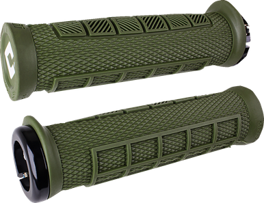 Odi Elite Pro 130mm Mountain Bike Lock On Grips in Green Odi Elite Pro 130mm Mountain Bike Lock On Grips in Green