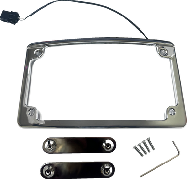 Custom Dynamics Targa LED Per Moto – Raggio Nero, Modello Radius LP, Telaio Porta Targa Con Luci