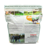 The back of the Simply Scatter bag from Magnet Outdoors, displaying clear, printed planting directions in bold, easy-to-read text. The instructions are laid out step-by-step, with icons and spacing that make the process accessible for users in the field.