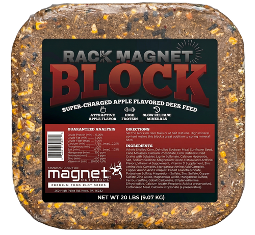 Rack Magnet Deer Block 2-pack mineral attractant blocks for deer hunting and wildlife nutrition