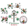 Christmas Robin Collection of 7 Machine Embroidery Designs in Stitched