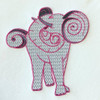 Elephant Machine Embroidery Design Stitched