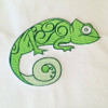 Gecko Machine Embroidery Design Stitched