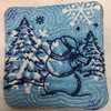 In The Hoop Machine Embroidery Mug Rug - Christmas Redwork Snowman Collection #09