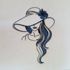 Shaded Hat Modern Ladies #4 Machine Embroidery Designs
