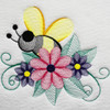 Bees And Flowers #03 Machine Embroidery Design