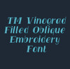 Vinograd - Filled Oblique Machine Embroidery Font Now Includes BX Format!