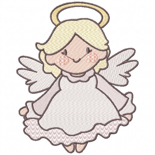 Pretty Angel - Cute Angels #02 Machine Embroidery Design