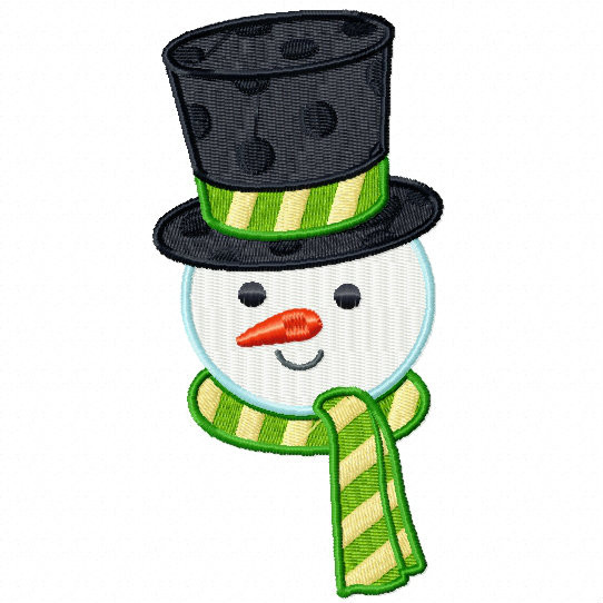 Snowman Head - Snowman Version One #05 Machine Embroidery Design