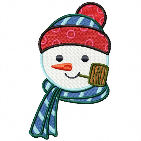 Pipe Snowman Head - Snowman Version One #06 Machine Embroidery Design