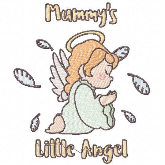 Calm Mummy's Little Angel - Little Angels Typography #11 Machine Embroidery Design