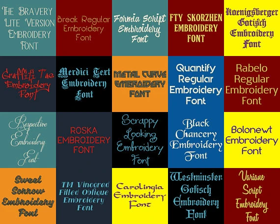 20 VP3 Font Bundle - Volume 2 - 20 Husqvarna Viking Machine Embroidery Fonts
