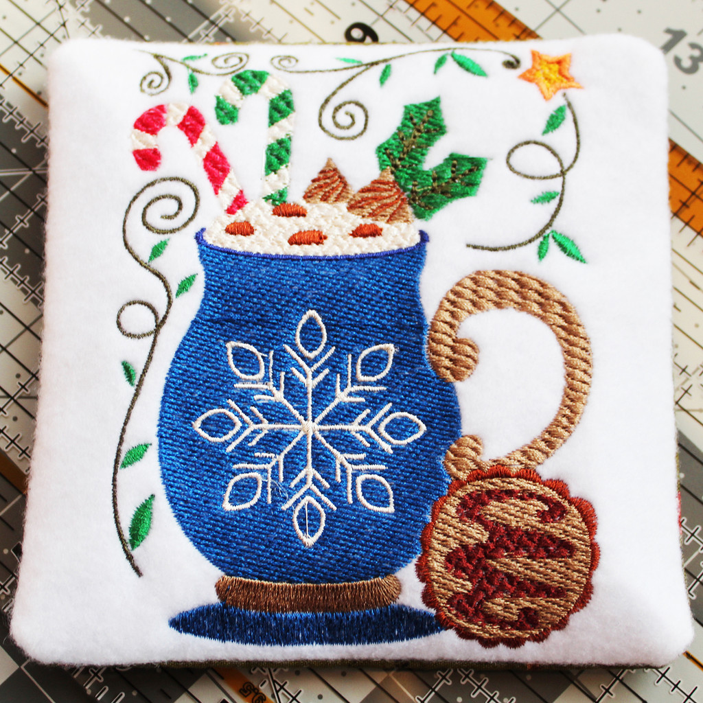 Christmas Hot Drinks Collection of 6 Machine Embroidery Designs