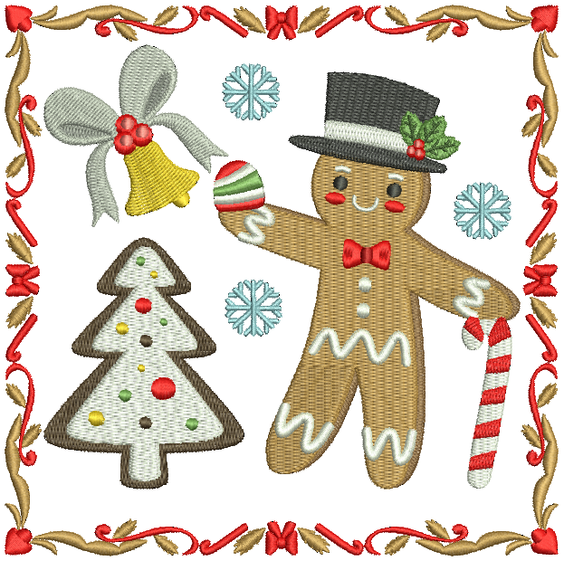 Mr. Ginger Bread Man - Ginger Breads #07 Machine Embroidery Design