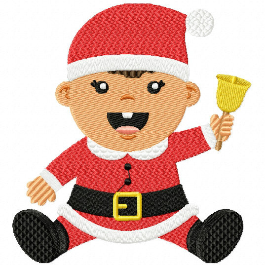Santa Baby with Bell - Christmas Baby #06 Machine Embroidery Design