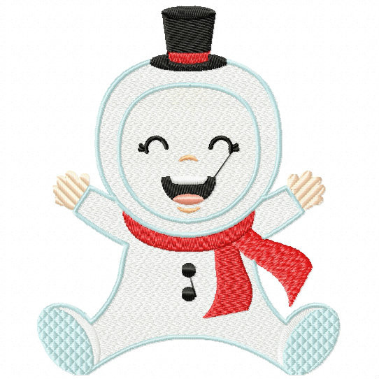 Snowman Baby - Christmas Baby #08 Machine Embroidery Design
