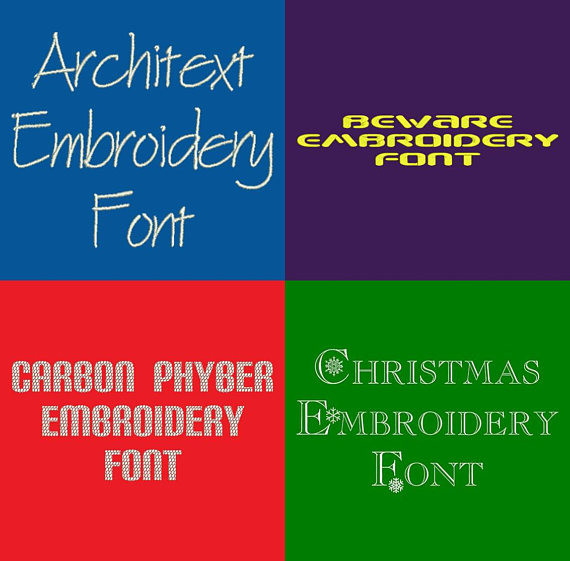 20 BX Fonts - Font Bundle 5 - 20 Embrilliance Machine Embroidery Fonts
