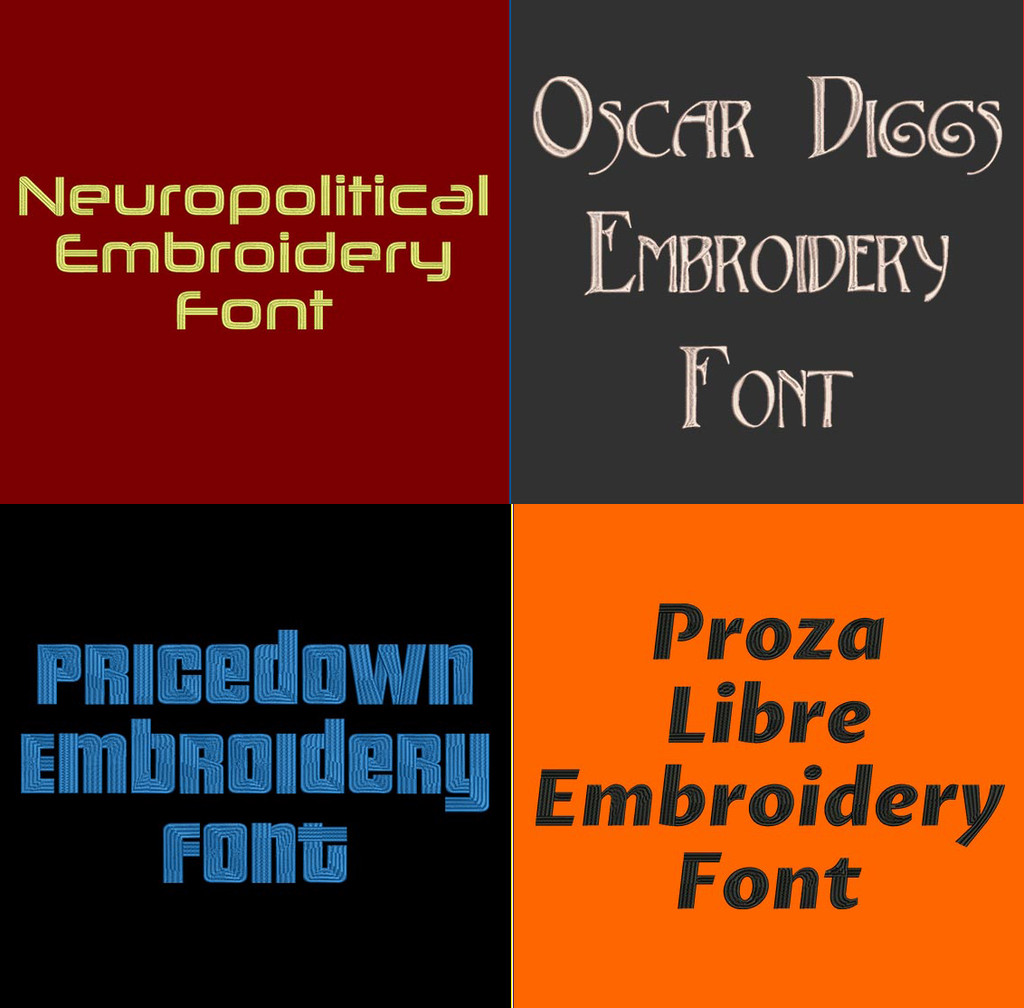 20 BX Fonts - Font Bundle 5 - 20 Embrilliance Machine Embroidery Fonts
