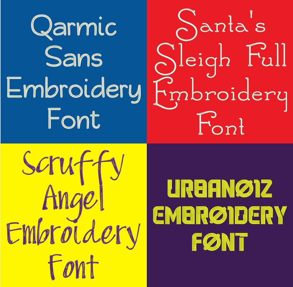 20 BX Fonts - Font Bundle 5 - 20 Embrilliance Machine Embroidery Fonts