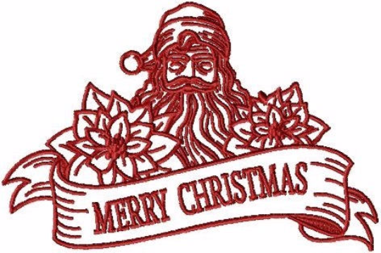 Merry Christmas - Christmas Redwork #09 Machine Embroidery Design