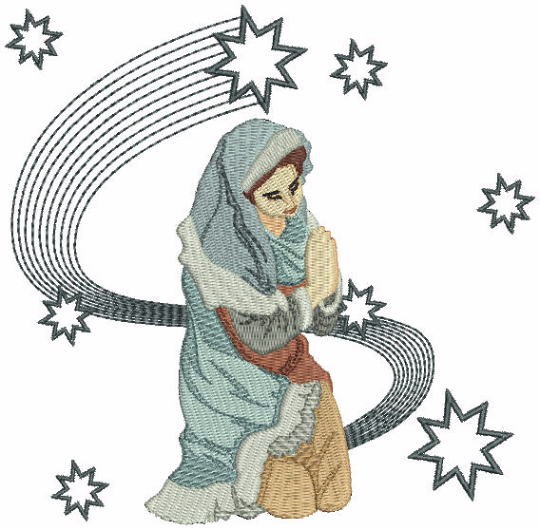 Mary Praying - Religious Christmas #01 Machine Embroidery Design