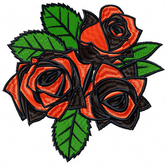 Detailed Rose Pattern Collection #06 Machine Embroidery Design