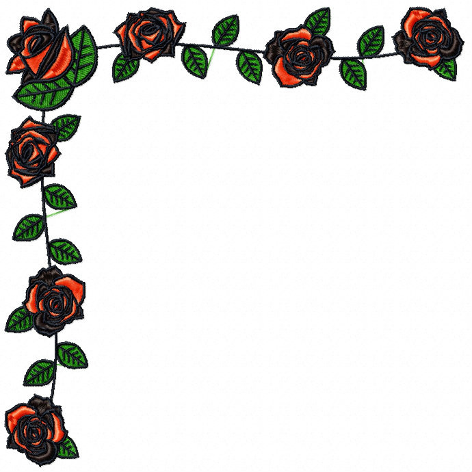 Detailed Rose Napkin Corner Pattern Collection #08 Detailed Rose Pattern Collection #09 Machine Embroidery Design