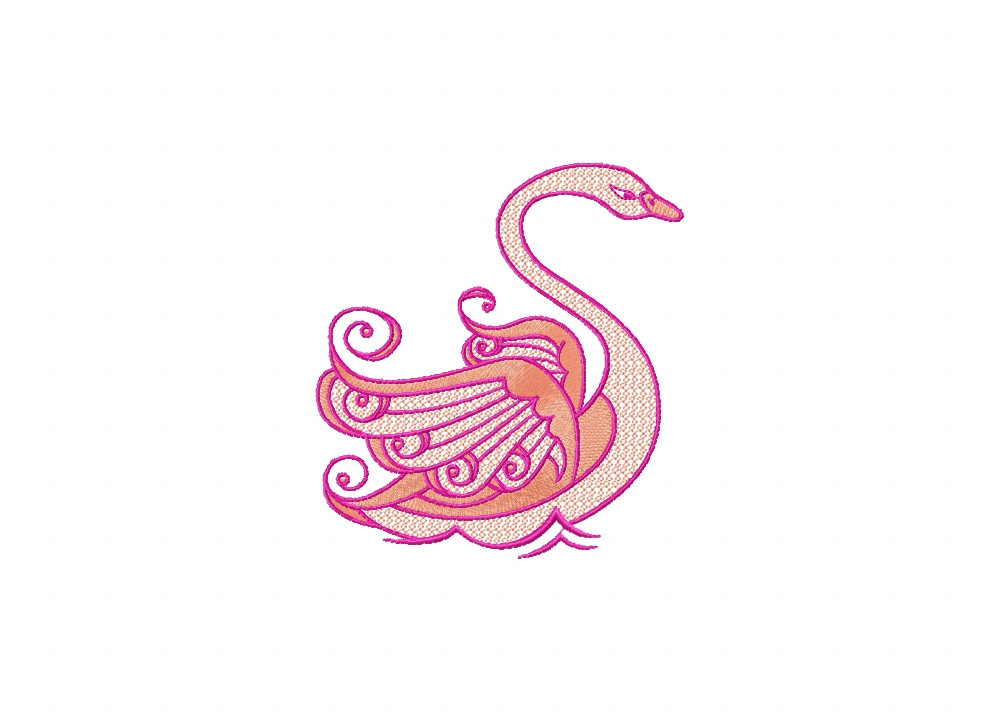 Swan Twin Pack Left Machine Embroidery Design