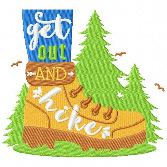 Get Out and Hike - Machine Embroidery Design - Hiking Collection #02