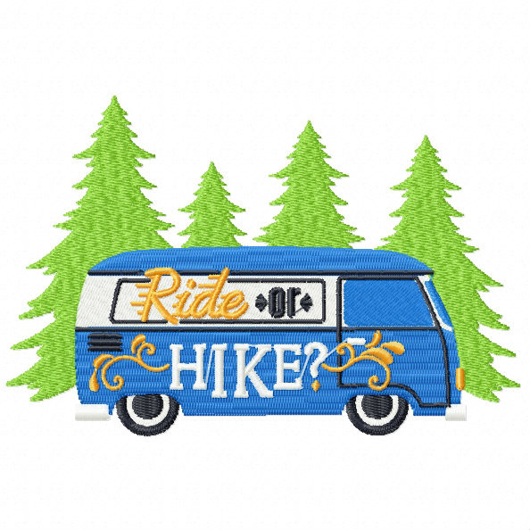 Ride or Hike - Machine Embroidery Design - Hiking Collection #06