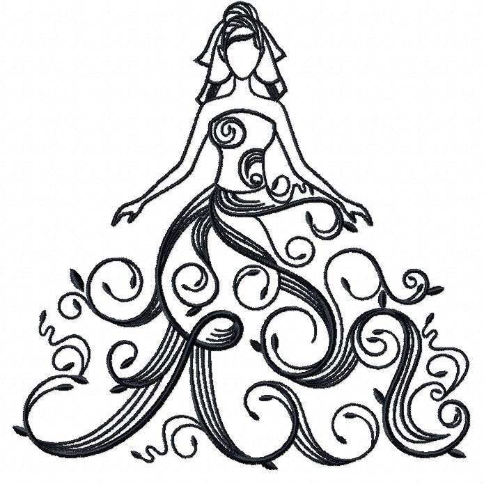 Wedding Dress Collection #04- Machine Embroidery Design